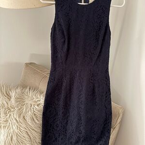 J. Crew Navy Lace Knee Length Dress